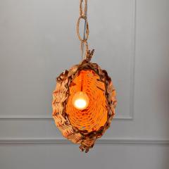 Mid Century French Wicker Fish Ceiling Light 3  - 4149160
