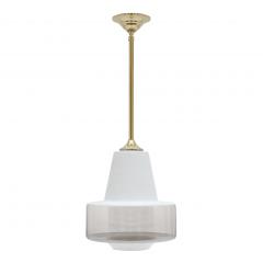 Mid Century Frosted and Clear Glass Pendant Light - 4288561
