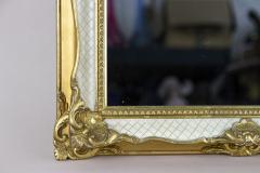 Mid Century Gilt White Venetian Wall Mirror Rococo Style Italy ca 1950 - 4806500