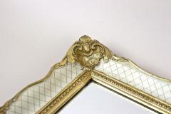 Mid Century Gilt White Venetian Wall Mirror Rococo Style Italy ca 1950 - 4806502