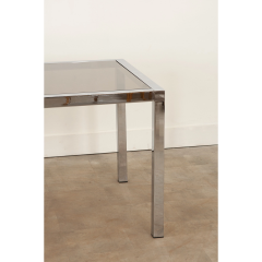 Mid Century Glass Chrome Dining Table - 3058904