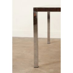 Mid Century Glass Chrome Dining Table - 3059013