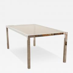 Mid Century Glass Chrome Dining Table - 3098111