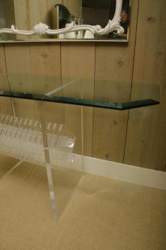 Mid Century Glass Top Console with Fabulous Lucite Base - 483234