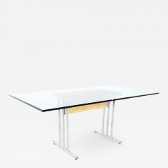 Mid Century Glass and Chrome Dining Table - 2364638