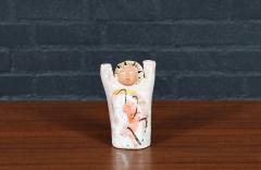 Mid Century Glazed Ceramic Abstract Figure Candle Holder - 4647593
