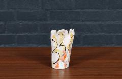 Mid Century Glazed Ceramic Abstract Figure Candle Holder - 4647595