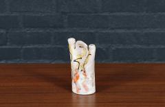 Mid Century Glazed Ceramic Abstract Figure Candle Holder - 4647596