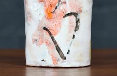 Mid Century Glazed Ceramic Abstract Figure Candle Holder - 4647599