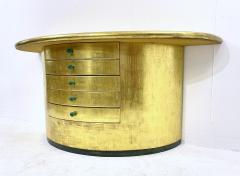 Mid Century Golden Demi Lune Console Table - 2553918