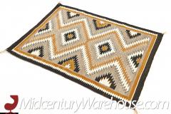 Mid Century Gray and Brown Flatweave Wool Rug - 2354157