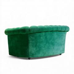 Mid Century Green Chesterfield Loveseat Sofa - 4472769