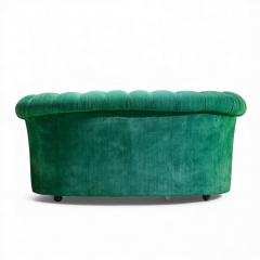 Mid Century Green Chesterfield Loveseat Sofa - 4472772