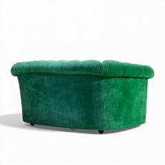 Mid Century Green Chesterfield Loveseat Sofa - 4472773