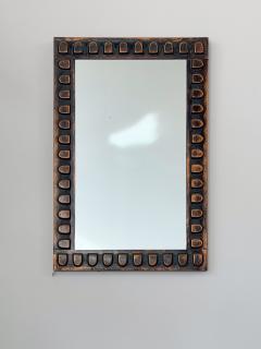 Mid Century Hammered Copper Wall Mirror - 4462588