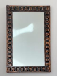 Mid Century Hammered Copper Wall Mirror - 4462593