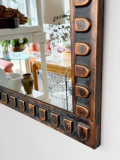 Mid Century Hammered Copper Wall Mirror - 4462594
