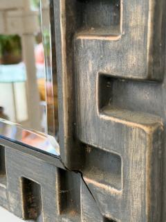 Mid Century Hammered Tin Greek Key Wall Mirror - 4462582