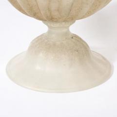 Mid Century Hand Blown Murano Fluted Footed Scavo Glass Centerpiece Bowl - 4719755