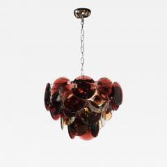 Mid Century Hand Blown Murano Glass Disc Chandelier in Smoked Tortoise - 4746289