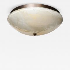 Mid Century Hand Blown Murano Glass Flush Mount w Gold Flecks Bronze Fittings - 4556965