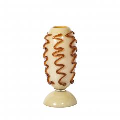 Mid Century Hand Blown Murano Glass Uplight in Vellum Hue w Sandstone Trailing - 4622583