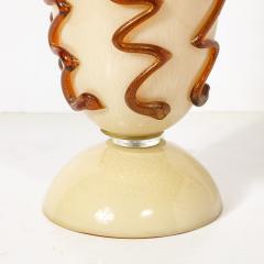 Mid Century Hand Blown Murano Glass Uplight in Vellum Hue w Sandstone Trailing - 4622588