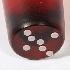 Mid Century Hand Blown Murano Glass Vase in Apricot W Fine Reeded Detailing - 4233662