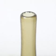 Mid Century Hand Blown Murano Glass Vase in Sap Green W Fine Textural Detailing - 4233608