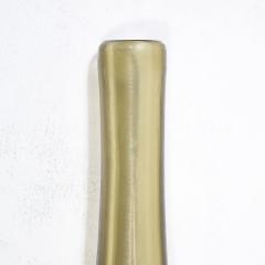 Mid Century Hand Blown Murano Glass Vase in Sap Green W Fine Textural Detailing - 4233609