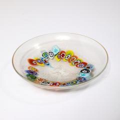 Mid Century Hand Blown Murano Millifiori 24 Karat Gold Flecked Glass Bowl - 3600217