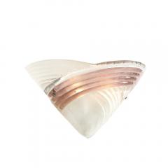 Mid Century Hand Blown Murano Smoked Lavender Transparent Glass Sconces - 3998088