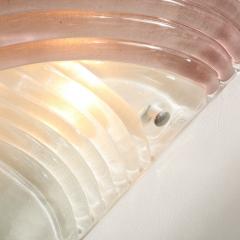 Mid Century Hand Blown Murano Smoked Lavender Transparent Glass Sconces - 3998095