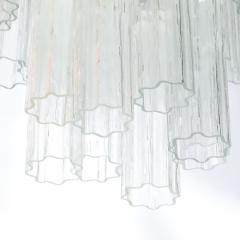 Mid Century Hand Blown Two Tier Stepped Murano Glass Tronchie Chandelier - 4826859
