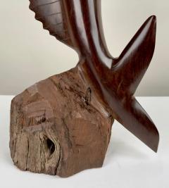 Mid Century Hand Carved Iron Wood Swordfish Sculpture - 3576575