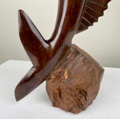 Mid Century Hand Carved Iron Wood Swordfish Sculpture - 3576578