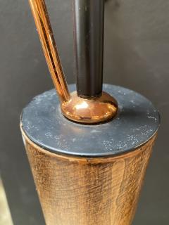 Mid Century Hand Carved Wood and BrassWall Sconces 1960s - 2619886