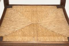 Mid Century Handcrafted Wood and Woven Straw Armchairs Europe ca 1950s - 2787040