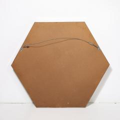 Mid Century Hexagonal Segmented Kaleidoscopic Mirror W Rounded Brass Frame - 4304304