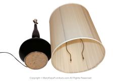Mid Century Hollywood Regency Black Ceramic Chrome Table Lamp - 2987429