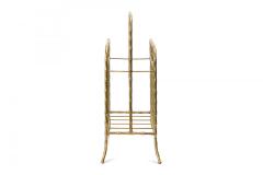 Mid Century Hollywood Regency Style Faux Bamboo Brass Magazine Stand - 4520660