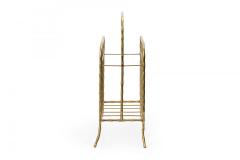 Mid Century Hollywood Regency Style Faux Bamboo Brass Magazine Stand - 4520662