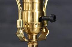 Mid Century Hourglass Sculpted Walnut Brass Table Lamp - 4625561