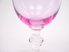 Mid Century Ice Pink Crystal Barware Goblet Service 10 People - 3177252
