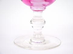 Mid Century Ice Pink Crystal Barware Goblet Service 10 People - 3177253