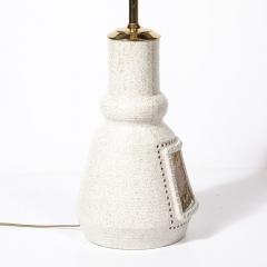 Mid Century Illuminated Amber Resin Naturalistic Motif White Ceramic Table Lamp - 3998250