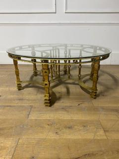 Mid Century Iron Gold Leaf Coffee Table - 2656288