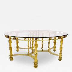 Mid Century Iron Gold Leaf Coffee Table - 2668948