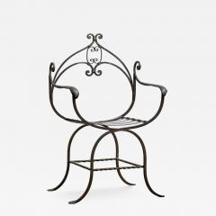 Mid Century Iron Savonarola Chair - 4603531