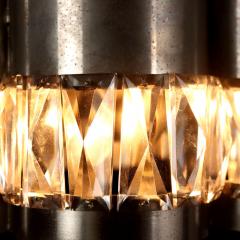 Mid Century Italian Aluminum and Glass Chandelier 1960s - 4376727